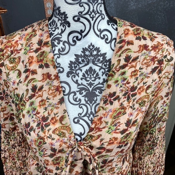 STEVIE MAY SAFFRON Brown floral long sleeve top - Picture 4 of 13